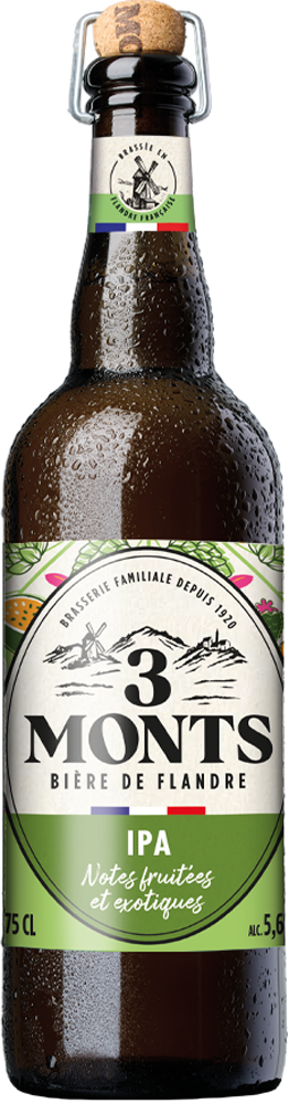 The beverages Family bouteille 3 Monts IPA 75cl Brasserie 3 Monts - TBF Force de vente mutualisée en GMS