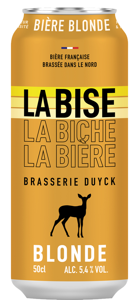 The beverages Family boite la bise blonde 50cl Brasserie Duyck - TBF Force de vente mutualisée en GMS