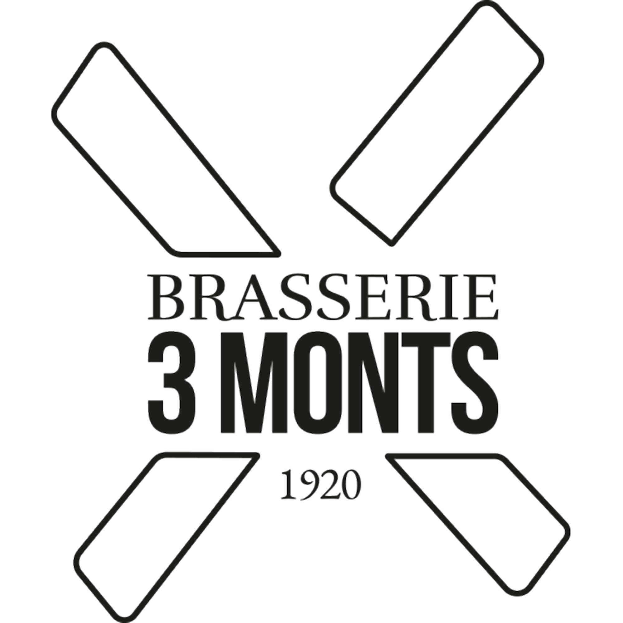 The beverages Family logo Brasserie 3 Monts noir - TBF Force de vente mutualisée en GMS